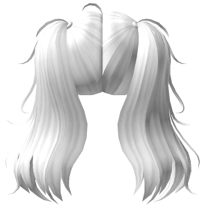 Long Flowy Pigtails Hair White