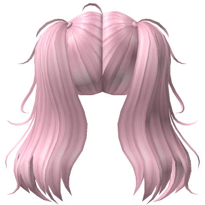 Long Flowy Pigtails Hair Pink