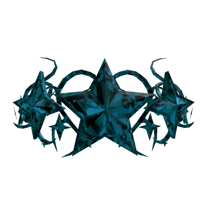 Teal Zircon Star Cyber Sigil Crown