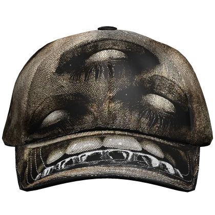 leather "monster" painted cap