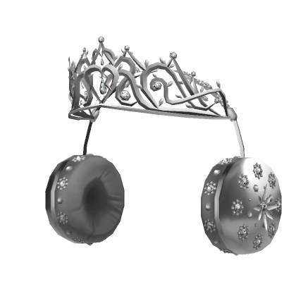 Silver Bejeweled Tiara Headphone