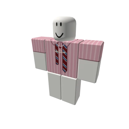 Soft Pink Stripe Shirt w Neck Tie (kalcer style)