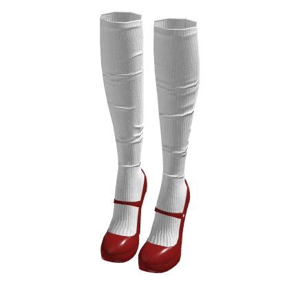 ☆ Red Stiletto Mary jane Heels with stockings 