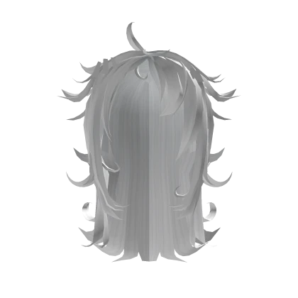 Fluffy flared out anime hair w/ curls - White