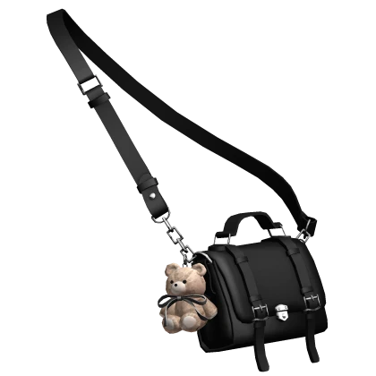 Black Teddy Charm Satchel Bag[Dress-Friendly]