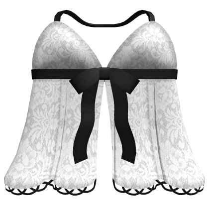 🤍 protagonist lace babydoll dress white & black