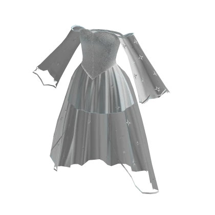 White Goth transparent high low dress