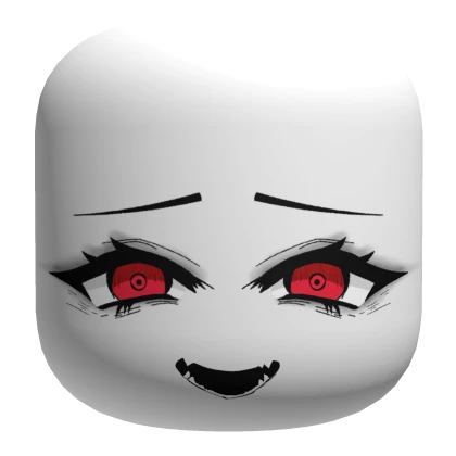 Cute Crazy Anime Face - White