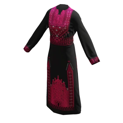 Palestinian Tatreez Thobe/Dress - Red/Black