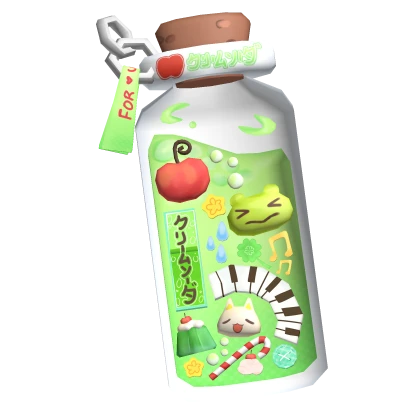 harajuku cluttered melon soda cherry keychain