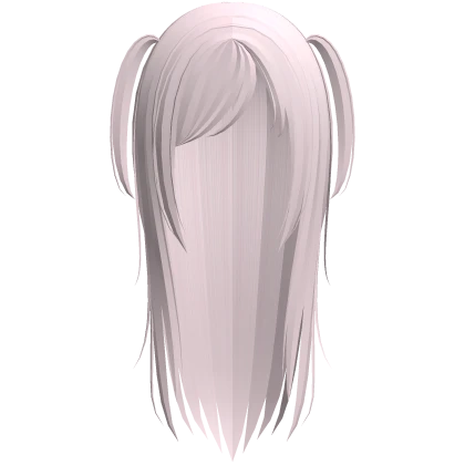 long wispy side bangs hair with pigtails in pink