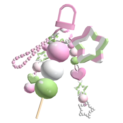 Harajuku Kawaii Cute Dango Keychain w Stars