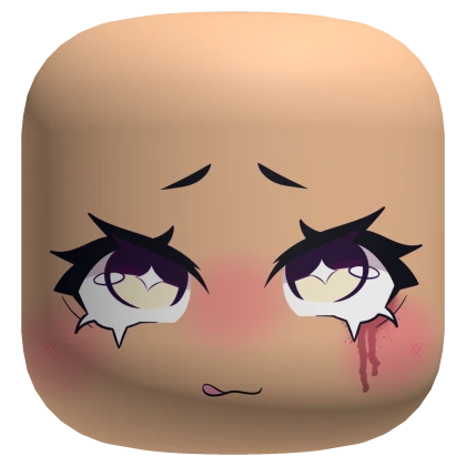 Cute Blood Tear Shiny Chibi Face - Halloween