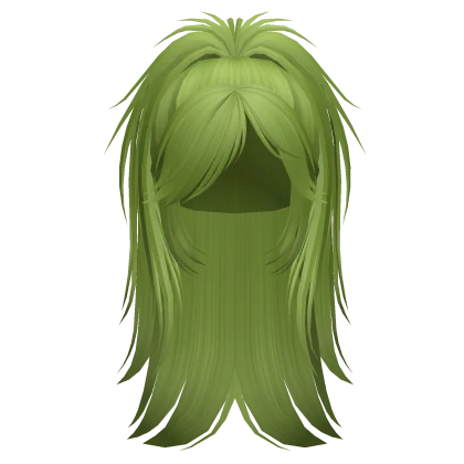 messy half-up grunge ponytail (green)