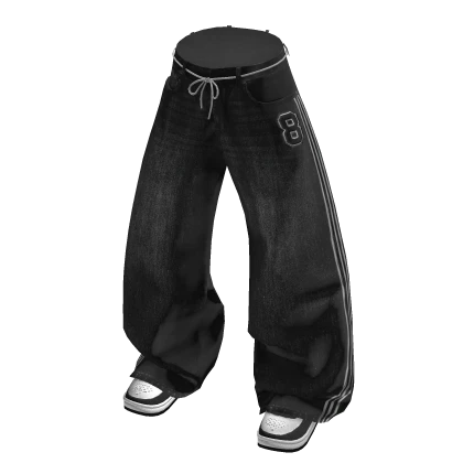 💗Y2K OVERSIZED BAGGY JEANS WITH SHOES_BLACK