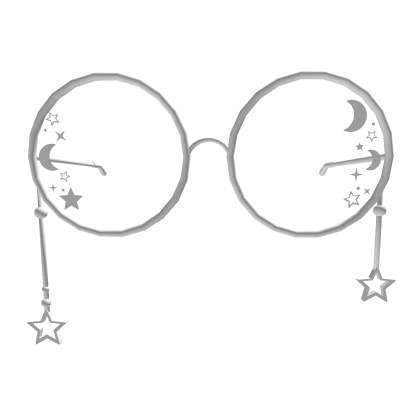 Low White Emo Star And Moon Glasses 