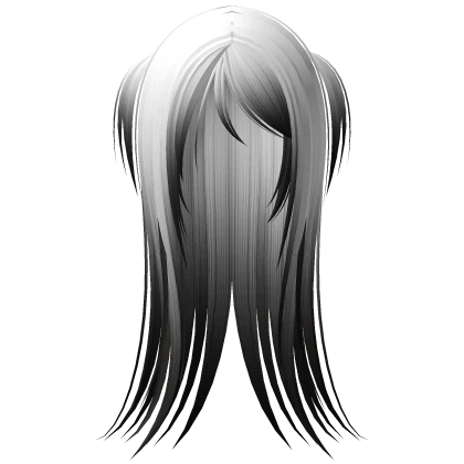 ^_^ emo long straight hair w pigtails white black