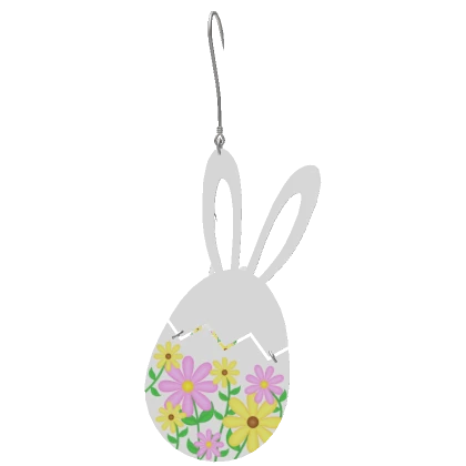 Floral Bunny Rabbit Egg Earrings