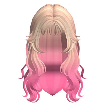 Long grunge wavy hair in Blonde to Pink