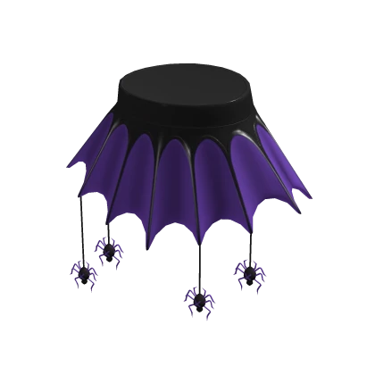 Halloween Bat Wing Skirt Spiders - Black Purple
