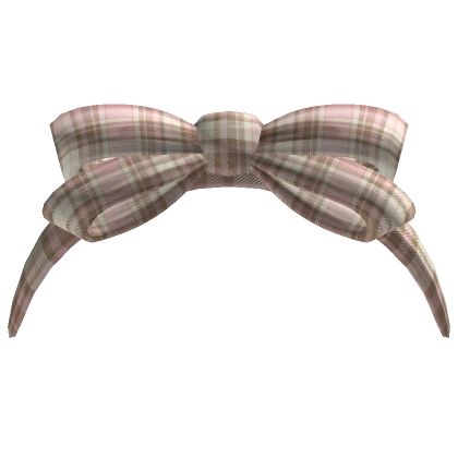 cute igari headband bow - pink napolitan plaid