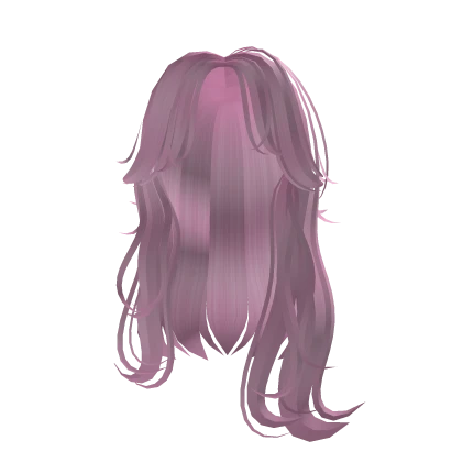cute long layered hair w/ curtain bangs in pink