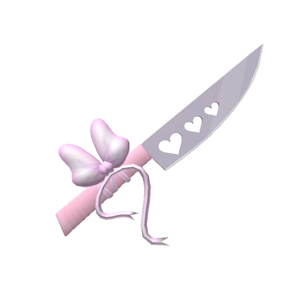 Pink Knife with Bow and Hearts (FACE)