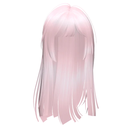 layered silky flowy hime cut (light pink)