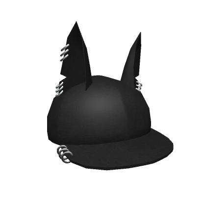 Black Foxy Cap with Piercings (Silver)