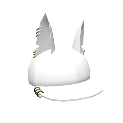 White Foxy Cap with Piercings