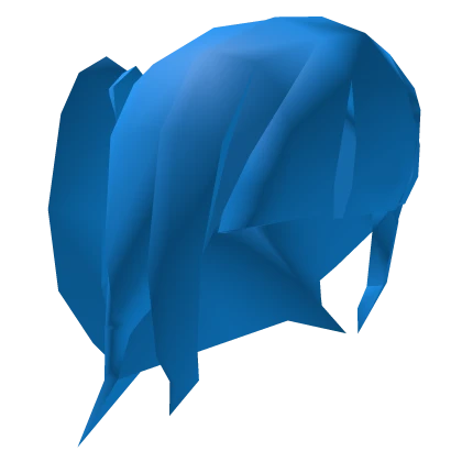 Low Poly Half Up Twintails - Blue