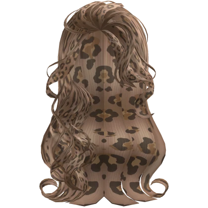 Long Messy Side Swept Wavy Leopard Blonde Hair