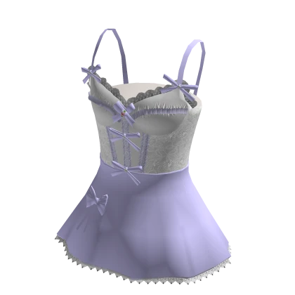 Purple and White Lacey Corset Dress with Bows