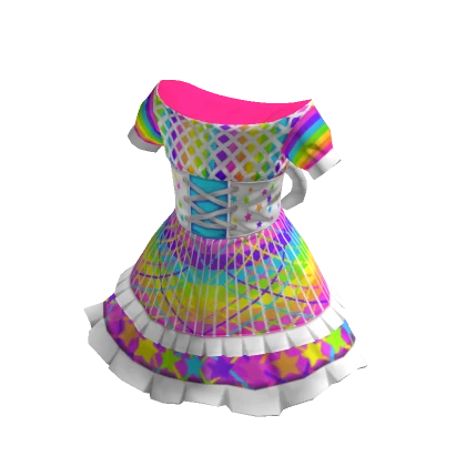 Strawberry Dress Neon Rainbow