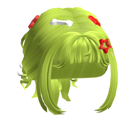 Decora Star Green Hair Bun w Flowers