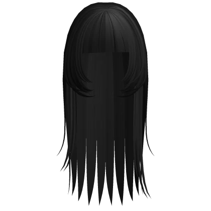 ♡ ⋮ Wispy Black Hair With Bangs