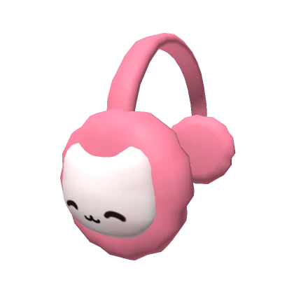 kawaii cat earmuffs hot pink