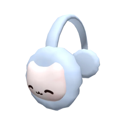 kawaii cat earmuffs blue