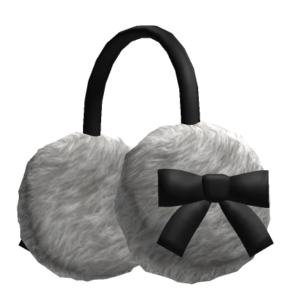 Y2k White Bow Earmuffs