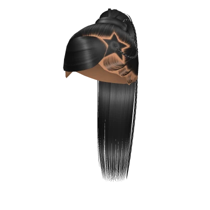 Black Side Swoop Ponytail w/ Star Part