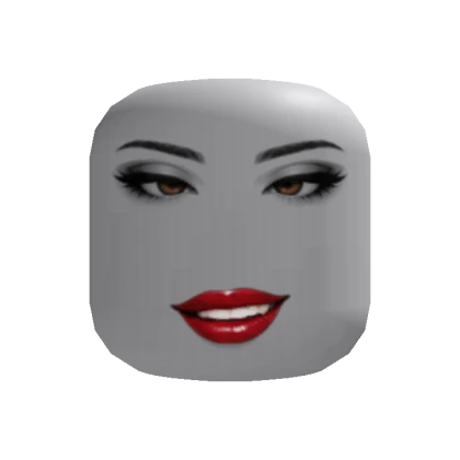 Sleek Barbie Goth Woman smirk face w/ Red Lips