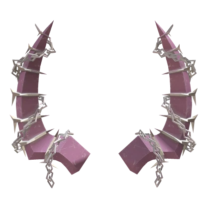 Soft Pink Chained Emo Horns