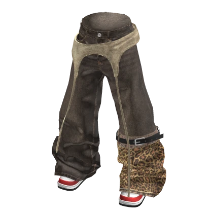 💗Y2K DECONSTRUCTED-DESIGN DENIM PANTS_BROWN