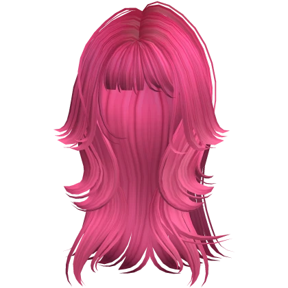 Long Grunge Messy Punk Wolfcut Hair (Hot Pink)