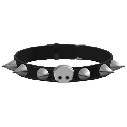 Black Gothic Spiked Skull Choker