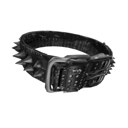 grunge black spiky studded belt on head