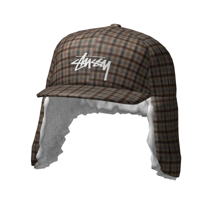 Plaid Streetwear Fluffy Trapper Cap