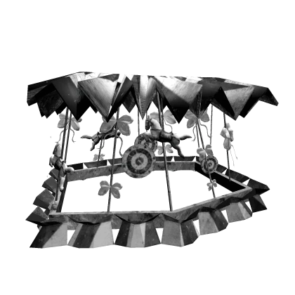 Black n White Carnival Carousel Cage Hoop Skirt