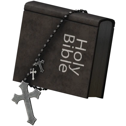 Bible With Silver Rosrary