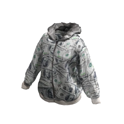 ʚ♡ɞ  Y2K Cash Money hoodie jacket with fur trim